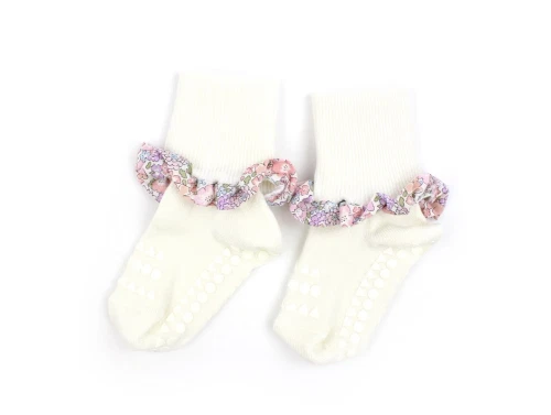 GoBabyGo offwhite/michelle pink bambusstrømper Liberty